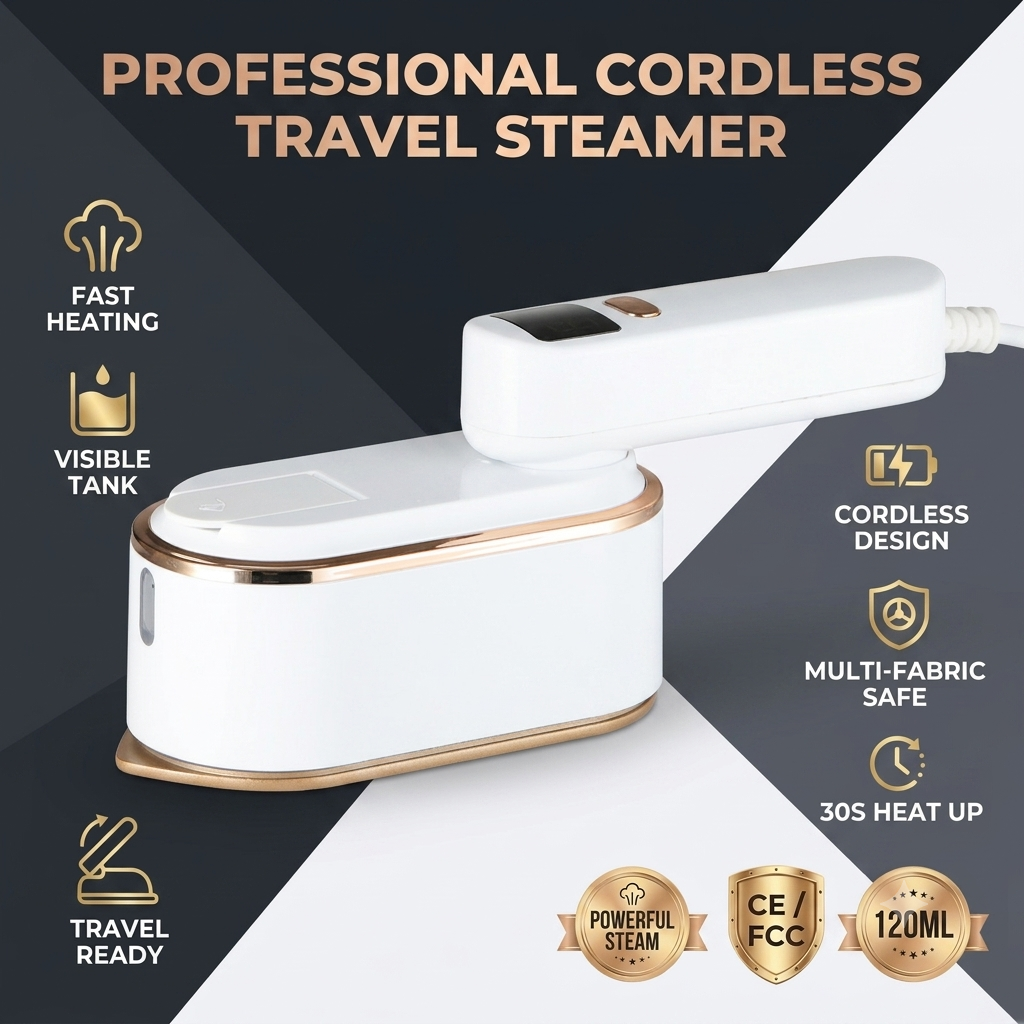 Steam iron  180° Rotating Handheld Steamer - 1200W Professional Fabric Iron